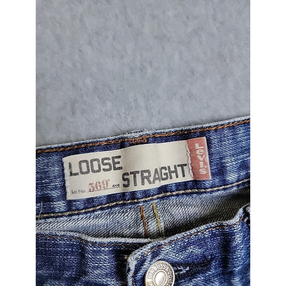 Vintage‎ Levis 569 Jeans Mens 34x30 (36x29) Loose Baggy Straight Distressed Blue - Picture 11 of 14